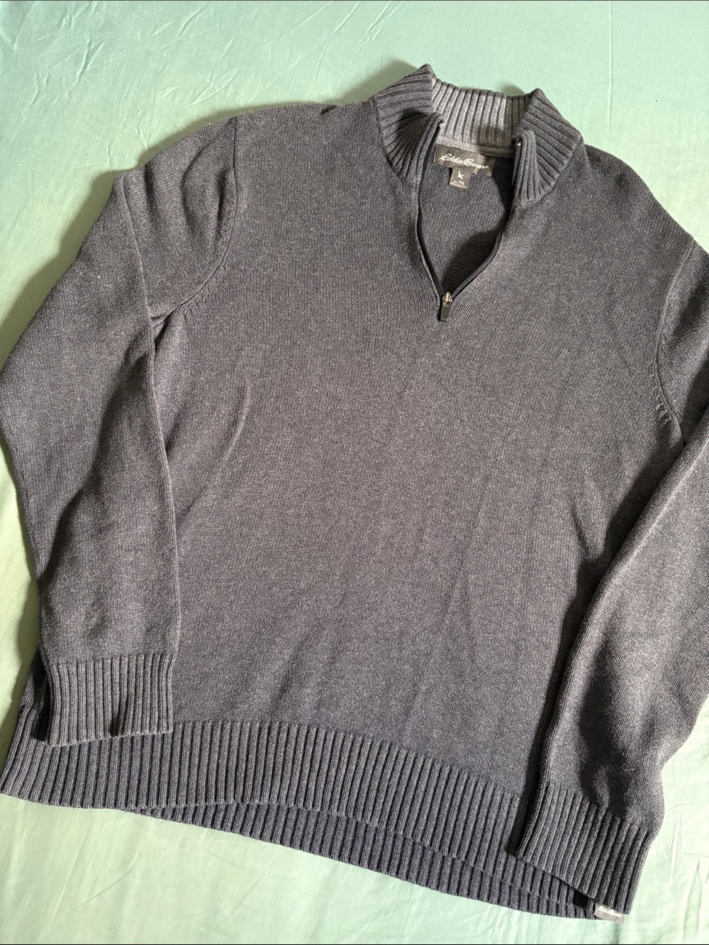 Eddie Bauer Men's Charcoal Half-Zip Sweater
